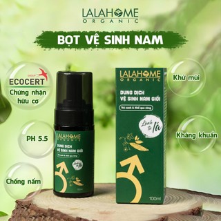 Dung dịch vệ sinh nam, dạng tạo bọt tinh chất Trà Xanh, Khổ Qua LALAHOME ORGANIC - Hỗ trợ Khử mùi, ngăn nấm,hương bạc hà