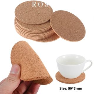 Tấm lót ly, tấm lót cốc hình tròn/vuông bằng gỗ bần tự nhiên