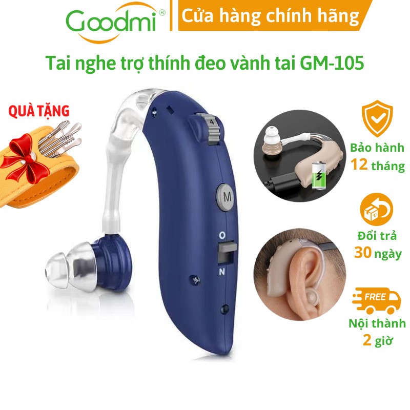 Tai Nghe Trợ Thính, Máy Trợ Thính Đeo Vành Tai Cắm Sạc Goodmi GM-105
