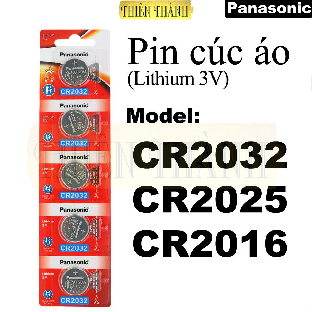 Pin Cúc Áo Panasonic CR2032,CR2025,CR2016,Lithium 3V,pin đồng hồ,cmos