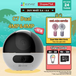 Camera WIFI Ống kính kép EZVIZ C7 4MP&4MP quya quét toàn cảnh, Báo động tuần tra, Nhận dạng cử chỉ để gọi điện Hai chều