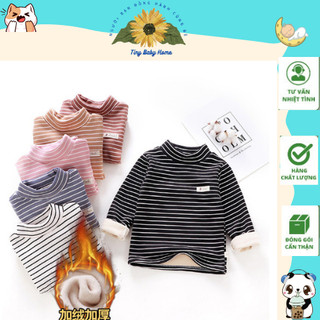 Áo nỉ dài tay, áo cotton thu đông kẻ ngang phong cách Hàn Quốc cho bé trai, gái (MB.Q004)
