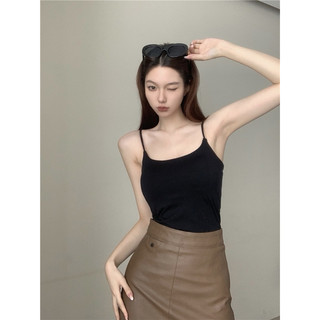 [ ẢNH THẬT ] BASIC TOP - ÁO 2 DÂY TRƠN TRẮNG / ĐEN KÈM MÚT