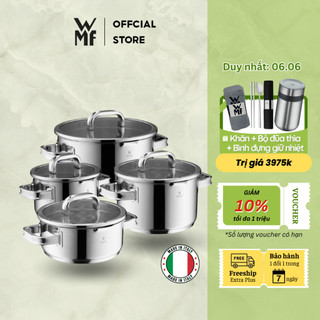 Bộ Nồi WMF Function Advanced 4 Món Chất Liệu Thép Không Gỉ, Sử Dụng Cho Mọi Loại Bếp - 0760046043