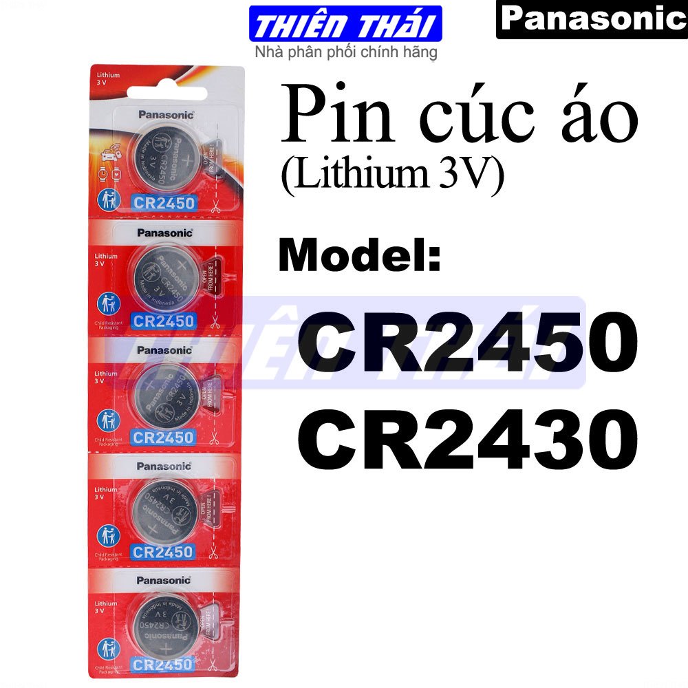 Pin Cúc Áo Panasonic CR2450,CR2430,pin Lithium 3V,pin nút áo 3V,pin đồng hồ,chìa khóa ô tô.(2450,243