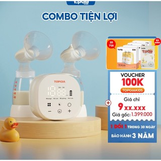 Máy hút sữa điện đôi TOPGIAKIDS đa chế độ massage, có dây, kích sữa lực hút mạnh không gây đau rát