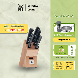 Bộ Dao Bếp 6 Món WMF Classic Line Chất Liệu Thép Không Gỉ, Giá Cắm Gỗ - 1874699990