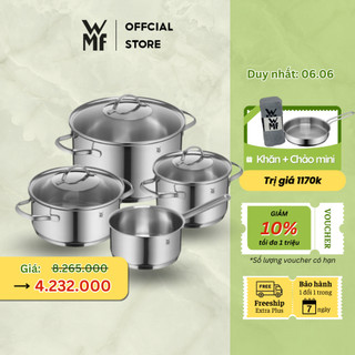 Bộ Nồi 4 Món WMF Provence Đáy Từ 3 Lớp, Chất Liệu Thép Không Gỉ Cromargan 16,16,20,24cm-0723046380
