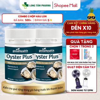 Combo 2 hộp Hàu lùn Good Health Oyster Plus New Zealand tăng cường sinh lý nam giới hộp 60 viên