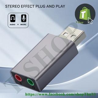 Cổng chuyển đổi USB sang 2 cổng Audio và Micro (Chuyển USB sang 2 cổng 3.5)