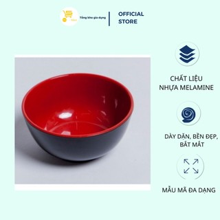 Chén nhựa fataco chén cơm đỏ đen CO 02 10c
