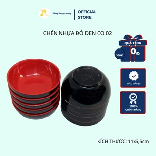 Chén nhựa fataco chén cơm đỏ đen CO 02 10c