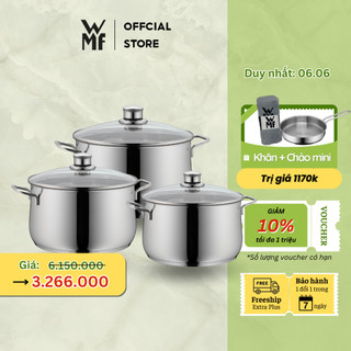 Bộ Nồi WMF DIADEM PLUS 3 Món COOKWARE SET Chất Liệu Thép Không Gỉ Cromargan - 0730036040