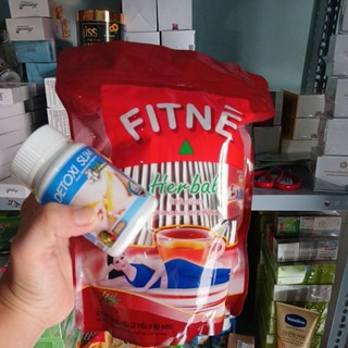 Combo trà giảm cân fitne đỏ và detoxi liệu trình 30 ngày