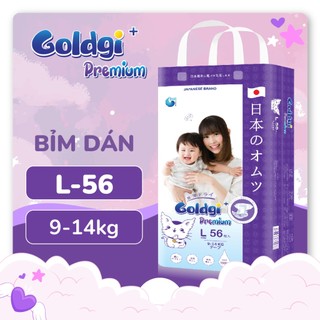 Bỉm Dán GOLDGI Size L ( 56 Miếng ) cao cấp bản premium