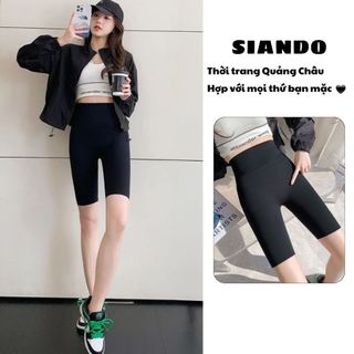 Quần legging lửng ngố định hình nâng mông cạp cao chất su đúc dầy dặn hàng Quảng Châu SIANDO HM19