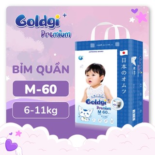 Bỉm Quần GOLDGI Size M cao cấp ( 60 Miếng ) bản cũ