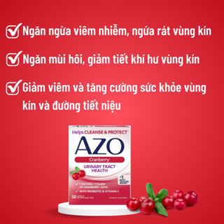 [SALE CẬN DATE ĐỦ BILL] Viên uống AZO Cranberry bổ sung vitamin C tốt đường t. niệu