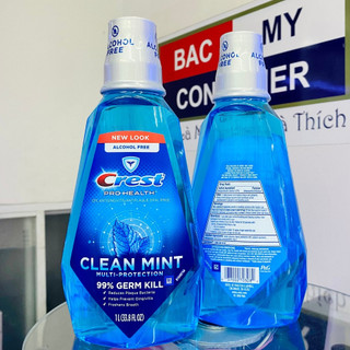 Nước súc miệng Crest Pro Health Clean Mint 1lít