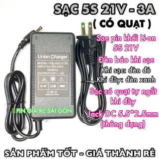   QH - VULSSG  Sạc Lion 5S 21V 3A có quạt đèn báo đầy  PGRSG  