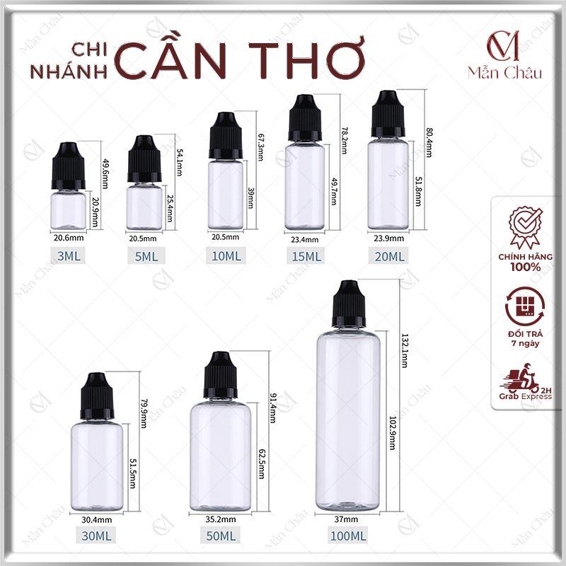 [ 5 chai ] Chai nhựa chiết 10ml