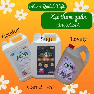 Xịt thơm quần áo MORI hương Comfor + 3 bình xịt nhỏ, dung tích 5L