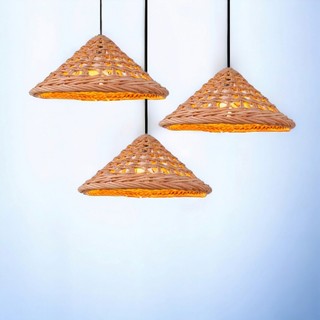 Đèn mây đan mắt vuông - đèn trang trí thả trần decor