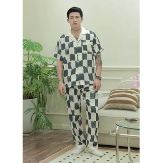 TỔNG HỢP BỘ ĐỒ NGỦ PYJAMA NAM LỤA HỌA TIẾT  CAO CẤP MEY TRẦN