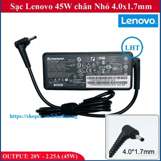 SẠC Laptop LENOVO 20V - 2.25A (45W) chân Nhỏ 4.0x1.7mm - đường kính đầu sạc 4mm (adapter Lenovo Ideapad)