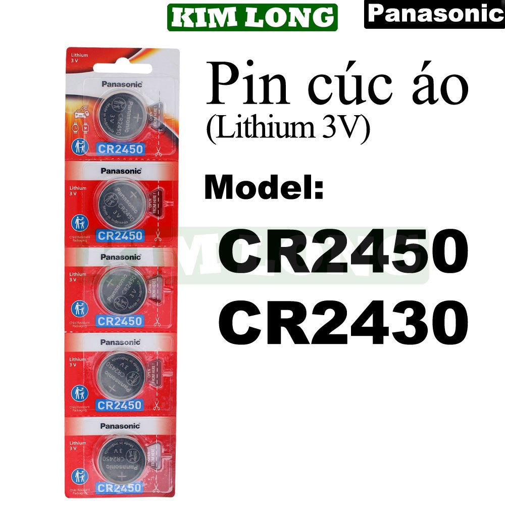Pin Cúc Áo Panasonic CR2450,CR2430,pin Lithium 3V,pin nút áo 3V,pin đồng hồ,chìa khóa ô tô.(2450,243