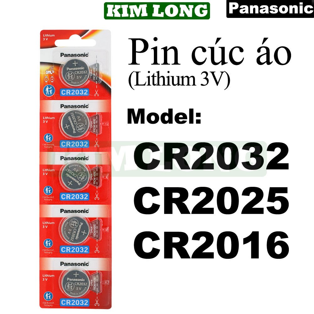 Pin Cúc Áo Panasonic CR2032,CR2025,CR2016,3V,pin đồng hồ,cmos