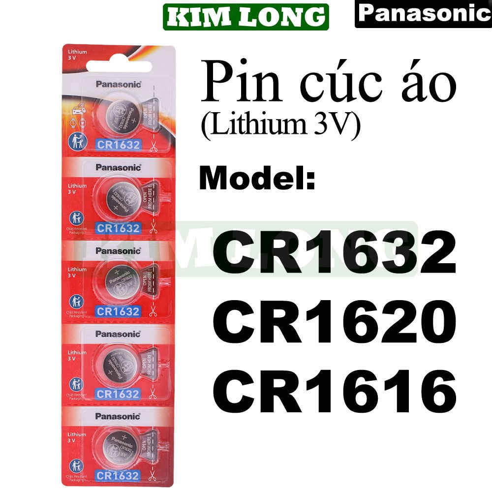 Pin Cúc Áo Panasonic CR1632,CR1620,CR1616,pin Lithium 3V,pin đồng hồ,cmos,(1632,1620,1616)