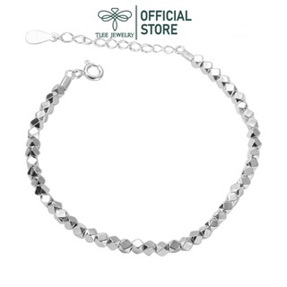Lắc tay bạc nữ TLEE, vòng tay chuỗi hạt bi phay lục giác đeo sáng tay TLEE JEWELRY LT0286