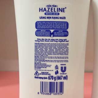 Sữa tắm  Hazeline Matcha & Lựu Đỏ (670ml)