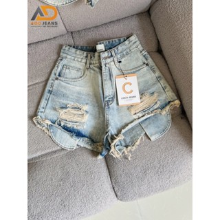 Quần đùi jean nữ lai tua rua, quần đùi bò nữ rách lộ lót túi cá tinh C.02