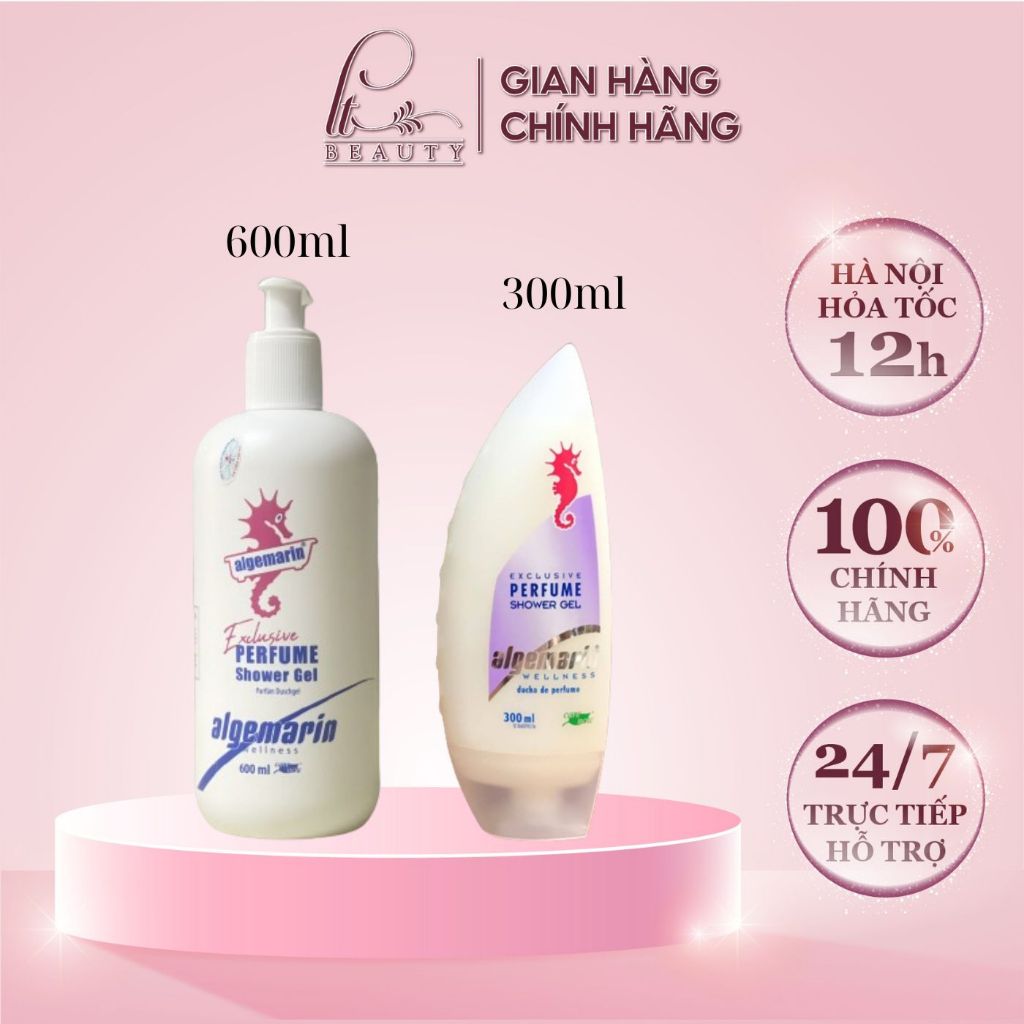 Loại chai nhọn Sữa tắm cá ngựa hương nước hoa ALGEMARIN Exclusive Perfume Shower Gel