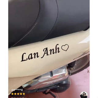  tem tên theo yêu cầu dán xe  mẫu 6  