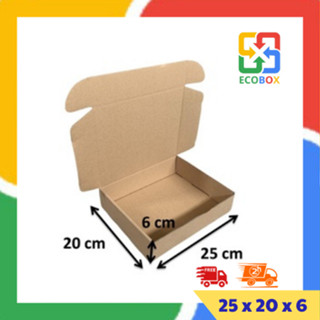 ECOBOX - 25x20x6 COMBO 20 Hộp Carton Nắp Gài, Nắp Cài Đóng Hàng
