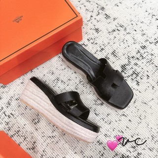 Dép lê hm đế xuồng cói 5cm fullbox - cerihouse