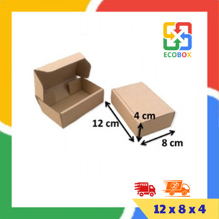 ECOBOX - 12x8x4 COMBO 100 Hộp Carton Nắp Gài