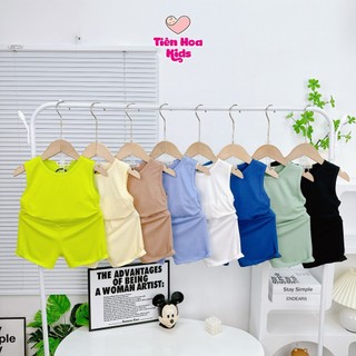[Bé 10-27kg] Bộ Ba lỗ Màu Trơn thun lạnh MINKY MOM cho bé trai bé gái