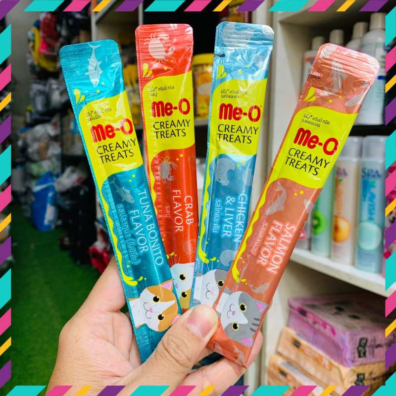 1 THANH 15G súp thưởng cho mèo Me-O Creamy Treats nhiều vị - Thái Lan