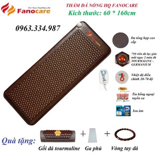 Thảm/Nệm đá nhiệt nóng Fanocare đá lục giác mắt ngọc dày KT 60x160cm