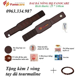 Đai đá nhiệt nóng HQ Fanocare KT 25x140cm kèm laze giảm mỡ bụng, đau lưng đau