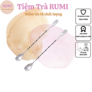 Thìa bar pha chế inox 2 đầu - - thìa bar 26cm - thìa bar 32cm - thìa khuấy cafe