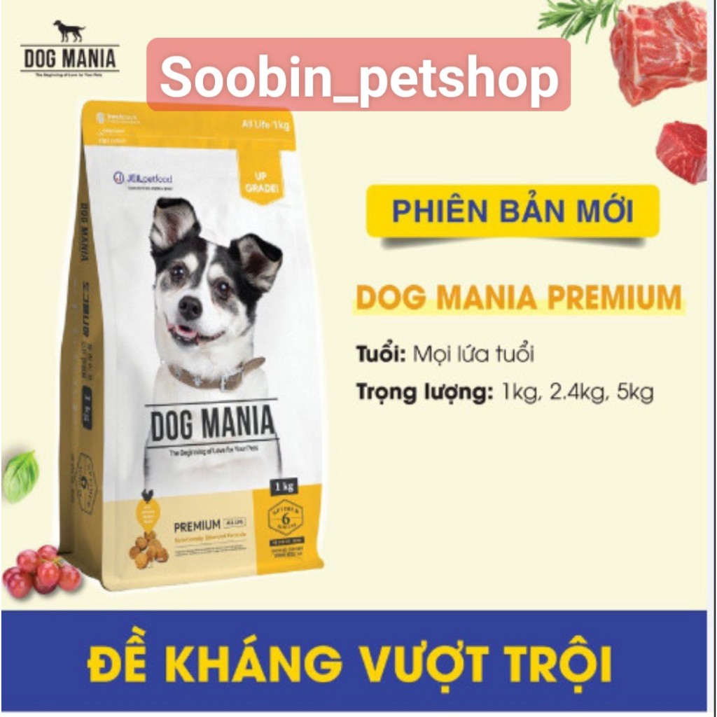 [5kg]  THỨC ĂN HẠT CHO CHÓ MỌI LỨA TUỔI DOG MANIA PREMIUM