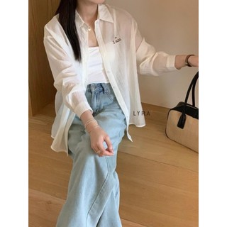 LYRA Áo sơ mi đũi chữ i am tone màu pastel nhẹ nhàng Hàn quốc CSYAS0086