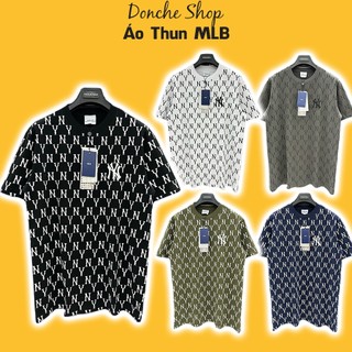 Áo thun mlb chữ ny monogram thêu chữ ngực áo siêu nét - áo phông nam nữ chất cotton cao cấp 660106