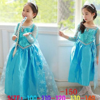 🍄 2025 - Đầm Elsa Cho Bé. Váy Đầm Công Chúa Elsa Xanh Dương Giá Rẻ
