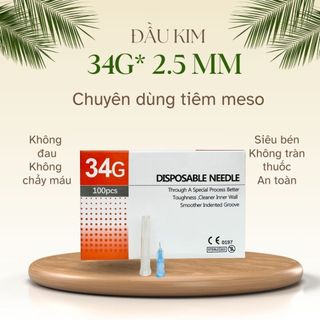 Hộp 100 cây kim 34g 4mm 2.5mm 1.5mm tiêm meso căng bóng cá hồi prp hàn quốc